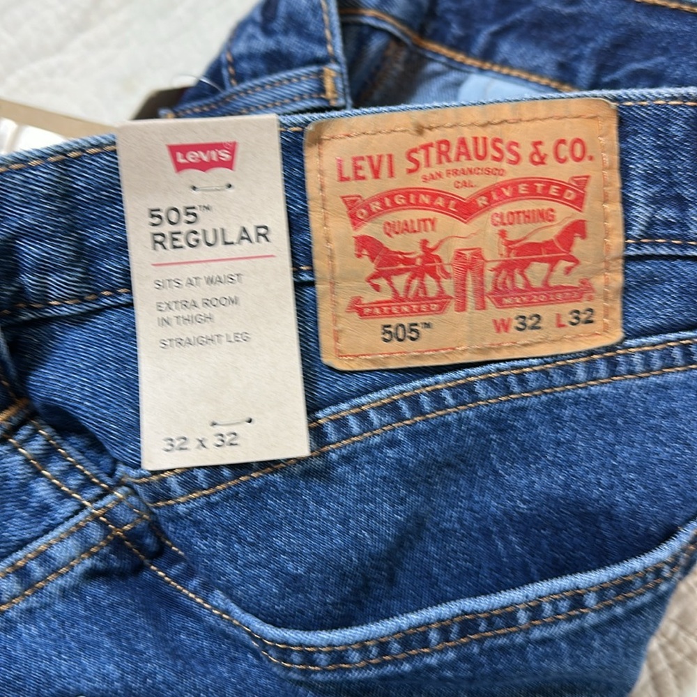 Levi’s 505 Cotton Denim Relaxed Fit Jeans 32x32 NWT - Picture 10 of 11